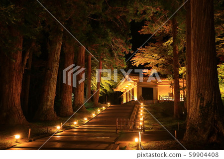 世界遺產中尊寺彩葉照亮 59904408