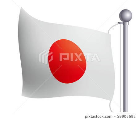 Illustrations and icons of the national flag waving in the wind | Japanese flags and flags | 59905695