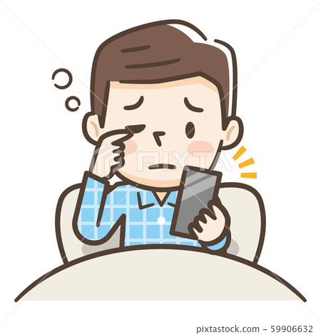 A man looking at his smartphone while waking up 59906632
