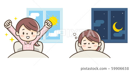 Waking up and sleeping 59906638