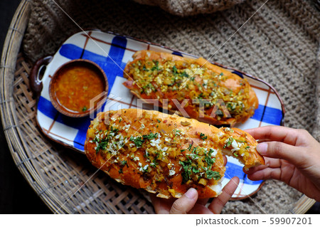 Vietnamese food breakfast at home, ingredient homemade baked Vietnam bread with vegetables for vegetarian Vietnamese food breakfast at home, ingredient homemade baked Vietnam bread with vegetables for vegetarian 59907201