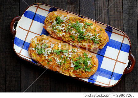 Vietnamese food breakfast at home, ingredient homemade baked Vietnam bread with vegetables for vegetarian Vietnamese food breakfast at home, ingredient homemade baked Vietnam bread with vegetables for vegetarian 59907263