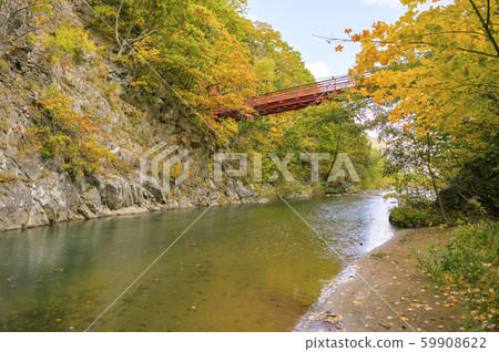 定山溪二見吊橋在秋天 59908622