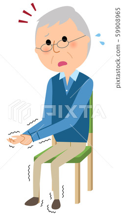Senior man shivering Senior man shivering 59908965