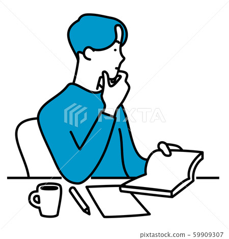 Men indulging in reading 59909307