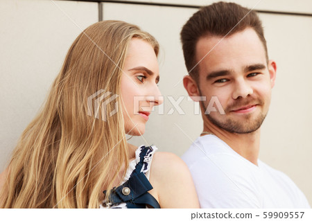 Girlfriend and boyfriend portrait. Girlfriend and boyfriend portrait. 59909557