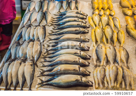 Raw seafood at Noryangjin Fisheries Wholesale Market in Seoul, South Korea Raw seafood at Noryangjin Fisheries Wholesale Market in Seoul, South Korea 59910657