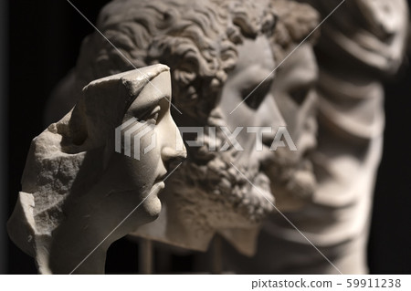 ancient roman head marble sculpture isolated on 59911238