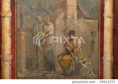 ancient roman painting pompei detail 59911253