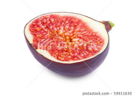 Fresh fig half fruit isolated on white background 59911630