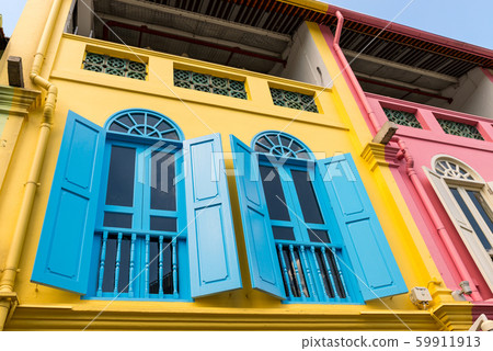 Colorful building facade in Singapore 59911913