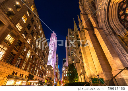 《New York》 Night view of Manhattan, Midtown cityscape 59912460