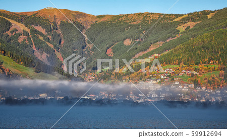 Spectacular autumn view of lake meadows trees and Spectacular autumn view of lake meadows trees and 59912694