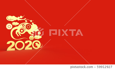 The Chinese new year 2020 3d rendering for holiday content. The Chinese new year 2020 3d rendering for holiday content. 59912927