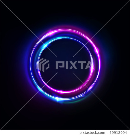 Circle abstract background, glowing neon lights, round portal. Vector. Pink blue and purple glow Circle abstract background, glowing neon lights, round portal. Vector. Pink blue and purple glow 59912994