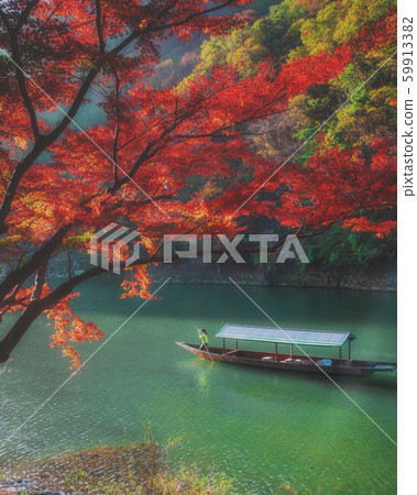 京都嵐山的秋葉 59913382