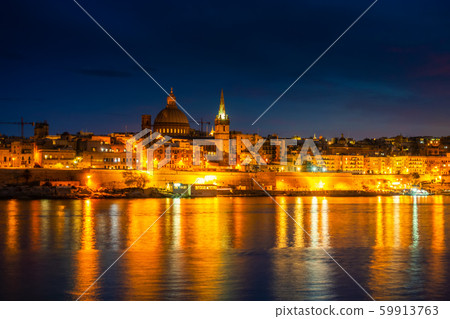 beautiful view in front of night scene of Basilica 59913763