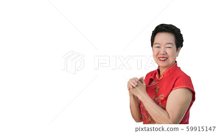 Asian senior Chinese new year gesture celebration 59915147