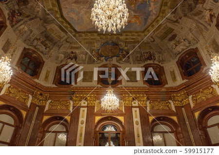 VIENNA, AUSTRIA - October 2019: Interior from Belvedere palace in Vienna. The construction of the 59915177