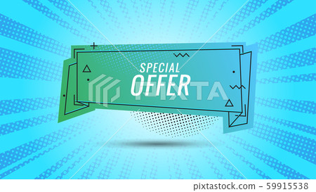 Discount Banner Shape Special Offer Badge Stock Illustration