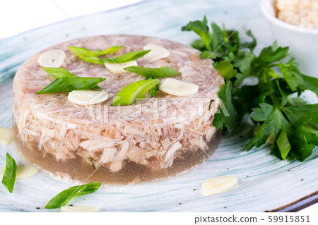 Cold snack with green onions and garlic 59915851