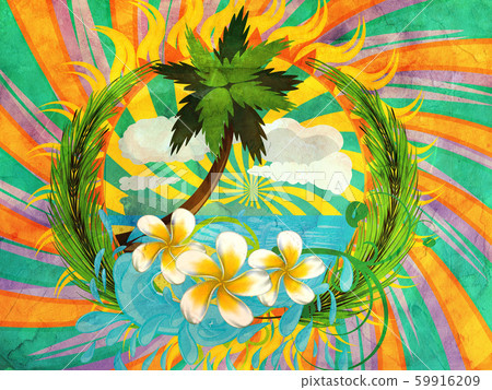 Grunge tropic island 59916209
