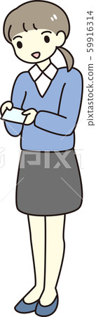 交換名片的女性 交換名片的女性 59916314