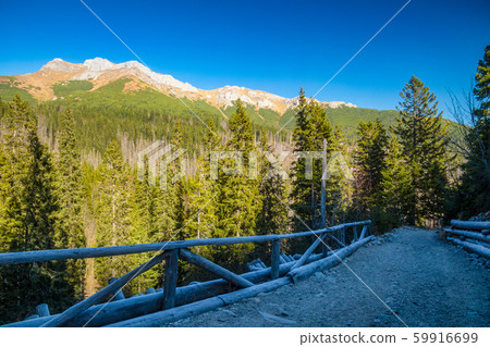 Belianske Tatras mountain range in autumn season. Belianske Tatras mountain range in autumn season. 59916699