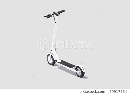 Blank white electric scooter mock up, back side view 59917264
