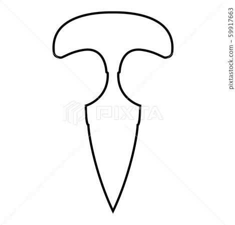Knuckles knife icon outline black color vector 59917663