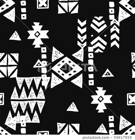 Seamless Ethnic pattern. Tribal vector abstract monochrome background 59917959