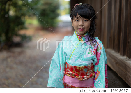 Shichigosan女孩畫像修整頭髮安排 Shichigosan女孩畫像修整頭髮安排 59918087