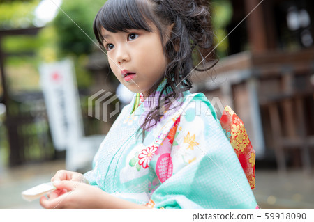 Shichigosan女孩畫像修整頭髮安排 Shichigosan女孩畫像修整頭髮安排 59918090