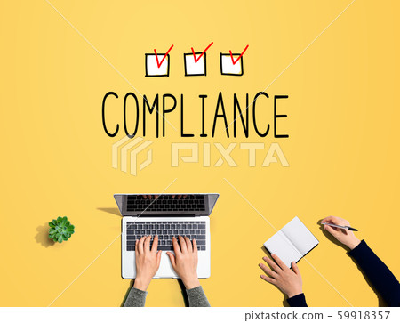 Compliance concept with people working together Compliance concept with people working together 59918357