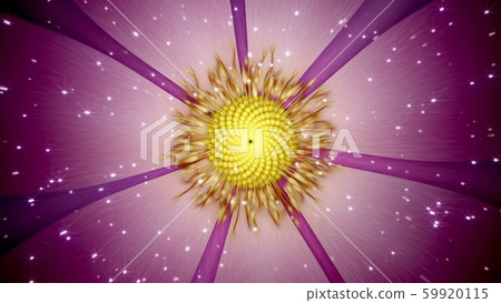 Abstract Purple Space Flower Closeup - 3D Illustration Abstract Purple Space Flower Closeup - 3D Illustration 59920115