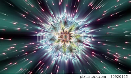 Abstract Shiny Space Flower FlyThrough - 3D Illustration Abstract Shiny Space Flower FlyThrough - 3D Illustration 59920125