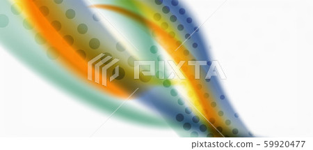 Trendy abstract wave blur pattern, multicolored lines on white background for wallpaper design Trendy abstract wave blur pattern, multicolored lines on white background for wallpaper design 59920477