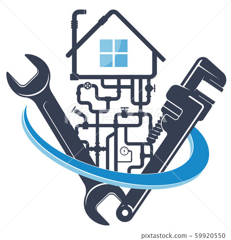 Wrench and water pipes house plumbing repair Wrench and water pipes house plumbing repair 59920550