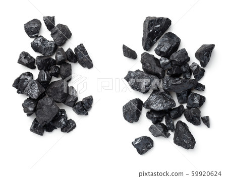 Black Coal Pile Isolated On White Background Black Coal Pile Isolated On White Background 59920624
