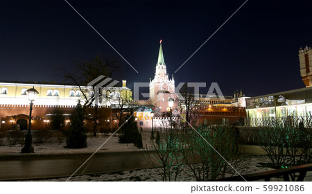 Famous Manezhnaya square near the Kremlin in Moscow (at night), Russia Famous Manezhnaya square near the Kremlin in Moscow (at night), Russia 59921086