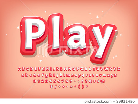 Modern 3d Alphabet, comic style title, text effect for games Vector illustration 59921480