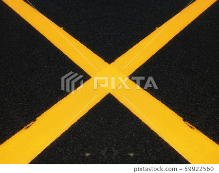 Road traffic paint Yellow on the asphalt surface Road traffic paint Yellow on the asphalt surface 59922560