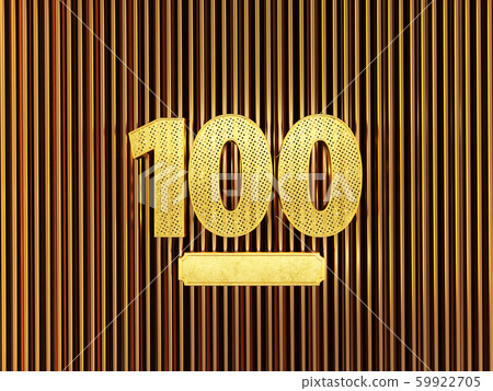 number 100 (number one hundred) with small holes 59922705