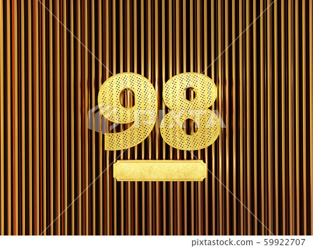 number 98 (number ninety-eight) with small holes 59922707