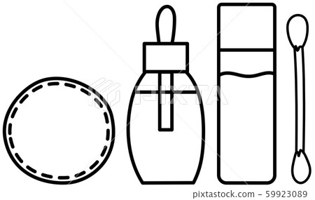 Beauty products set in black lines: nail polish Beauty products set in black lines: nail polish 59923089