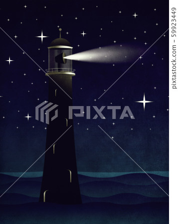 Lighthouse silhouette at night Lighthouse silhouette at night 59923449