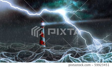 Lighthouse in the storm Lighthouse in the storm 59923451