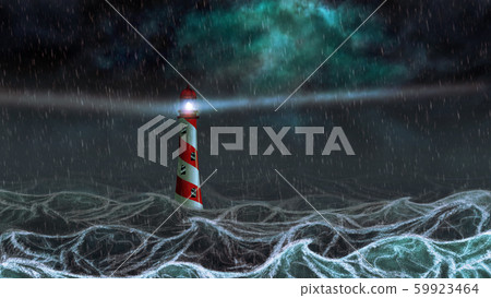 Dark Sea and Lighthouse Dark Sea and Lighthouse 59923464