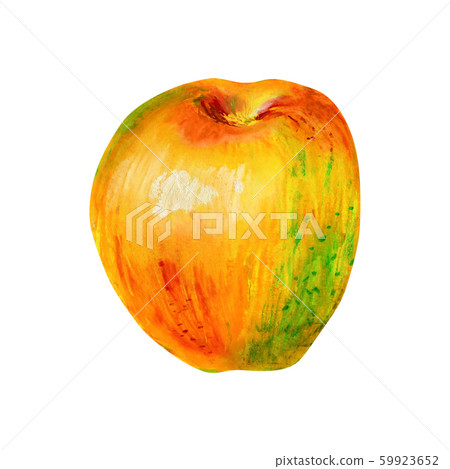 One yellow apple isolated on a white background. 59923652
