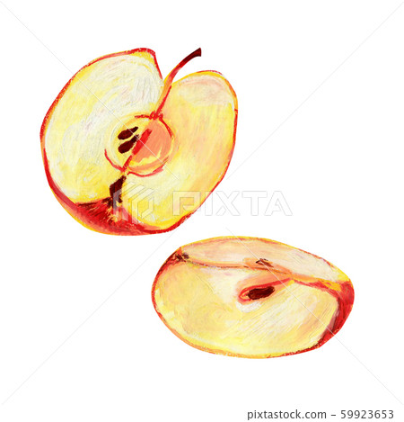 Half a red apple isolated on a white background. 59923653